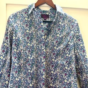 JCrew cotton button down, liberty print